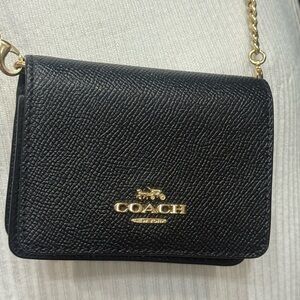 Coach Black Textured Leather Crossbody Bag